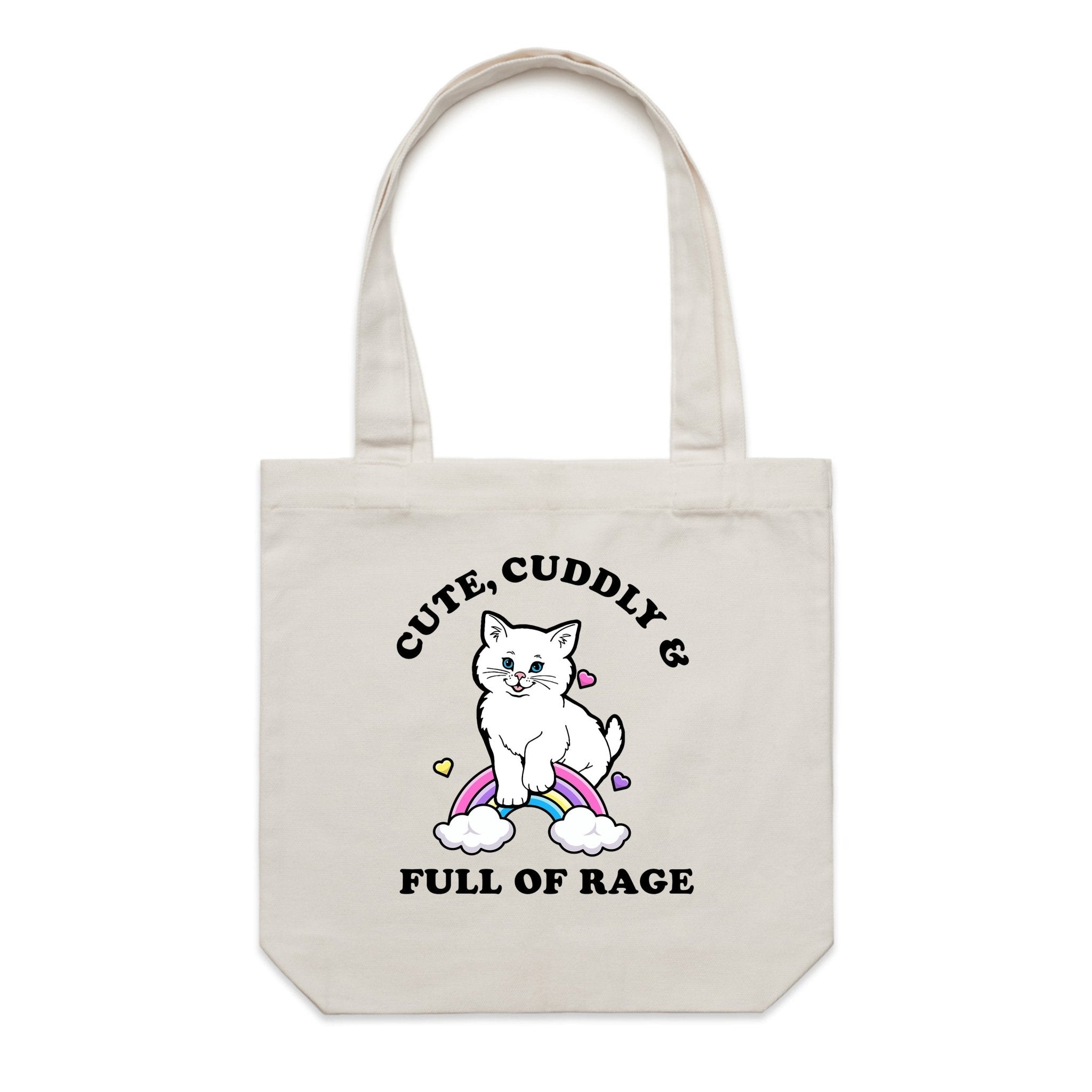 Accessory | Rage Kitty | Canvas Tote - Arm The Animals Clothing LLC