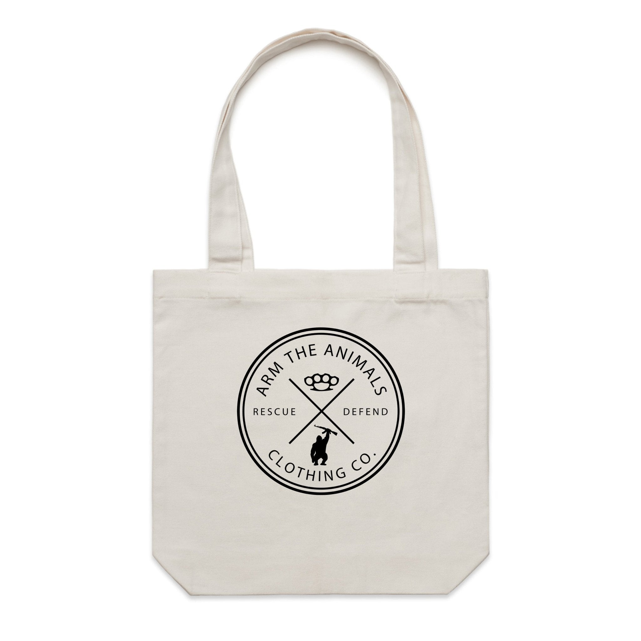 Accessory | Rescue Knuckles Logo | Canvas Tote - Arm The Animals Clothing LLC