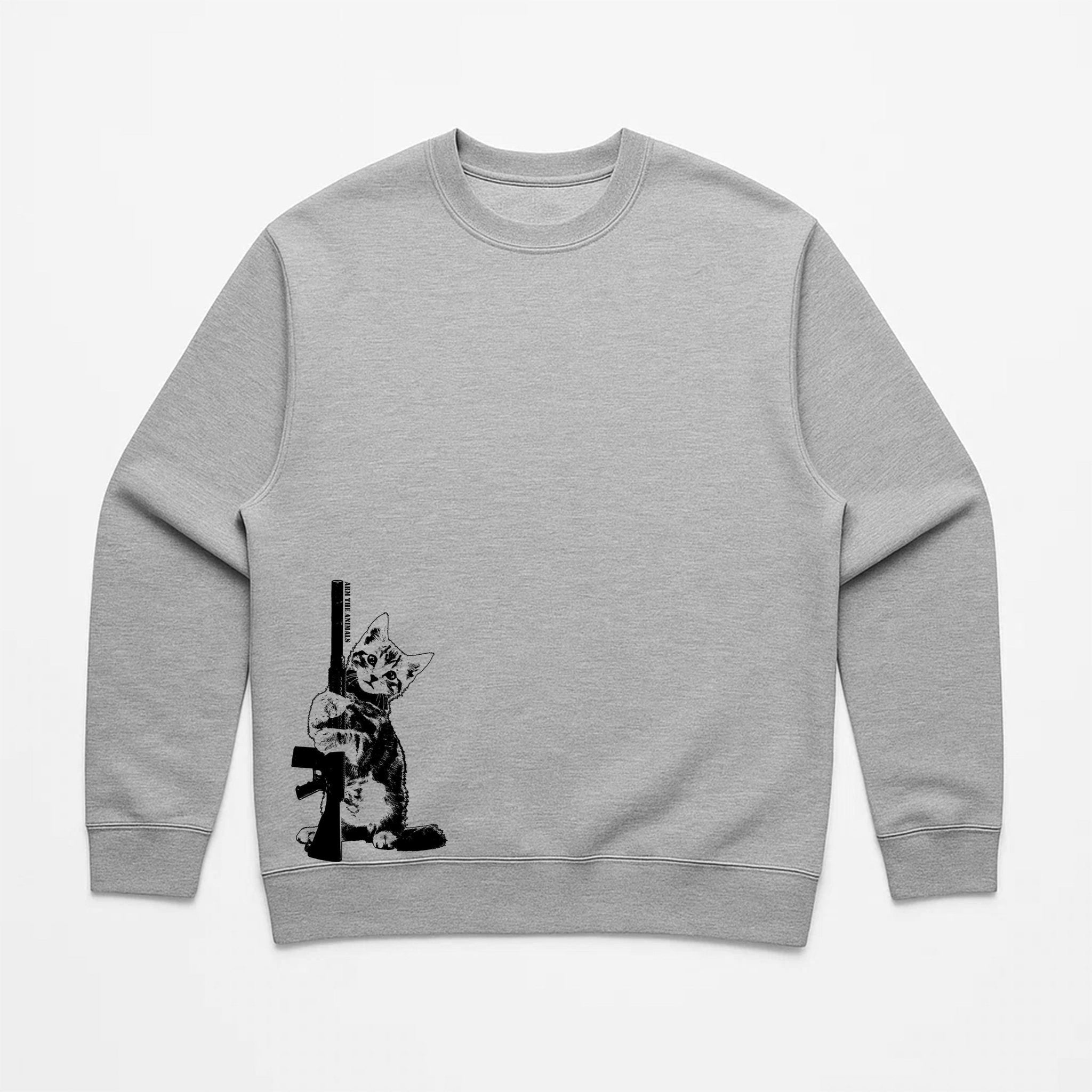 Unisex | Ain't Kitten Around | Crewneck Sweatshirt - Arm The Animals Clothing LLC