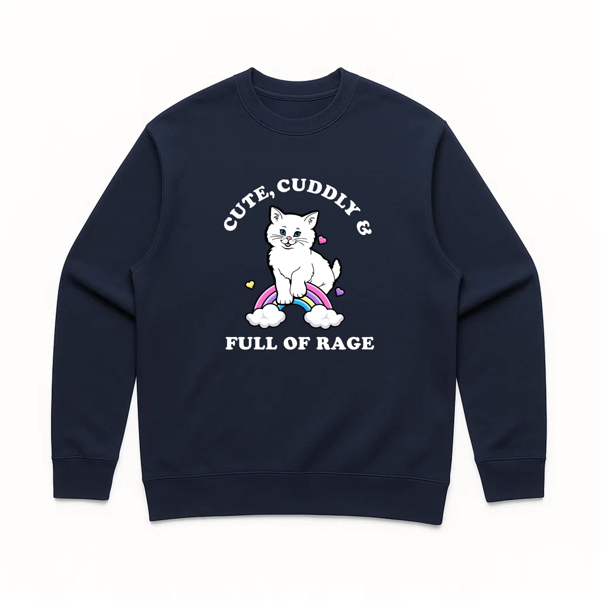Unisex | Rage Kitty | Crewneck Sweatshirt - Arm The Animals Clothing LLC