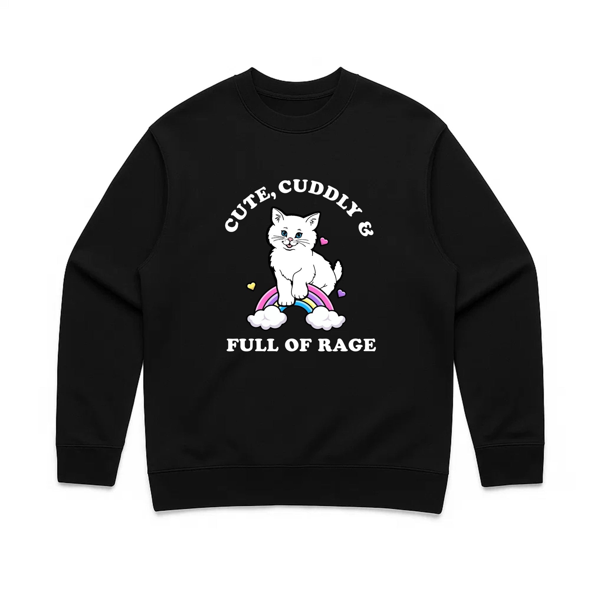 Unisex | Rage Kitty | Crewneck Sweatshirt - Arm The Animals Clothing LLC