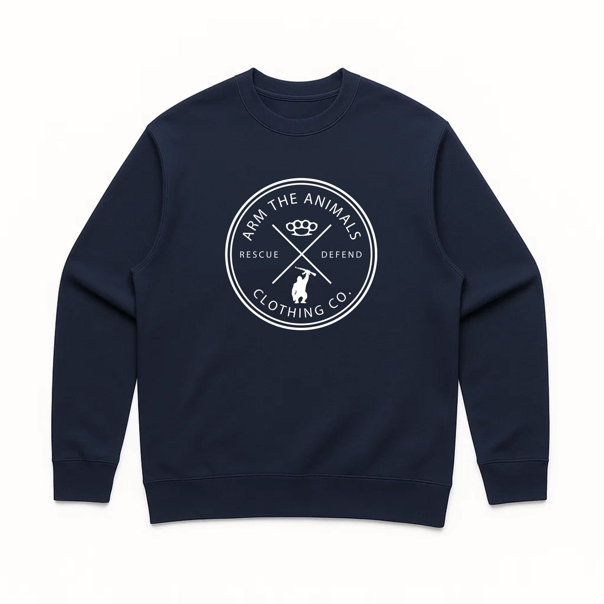 Unisex | Rescue Knuckles Logo | Crewneck Sweatshirt - Arm The Animals Clothing LLC