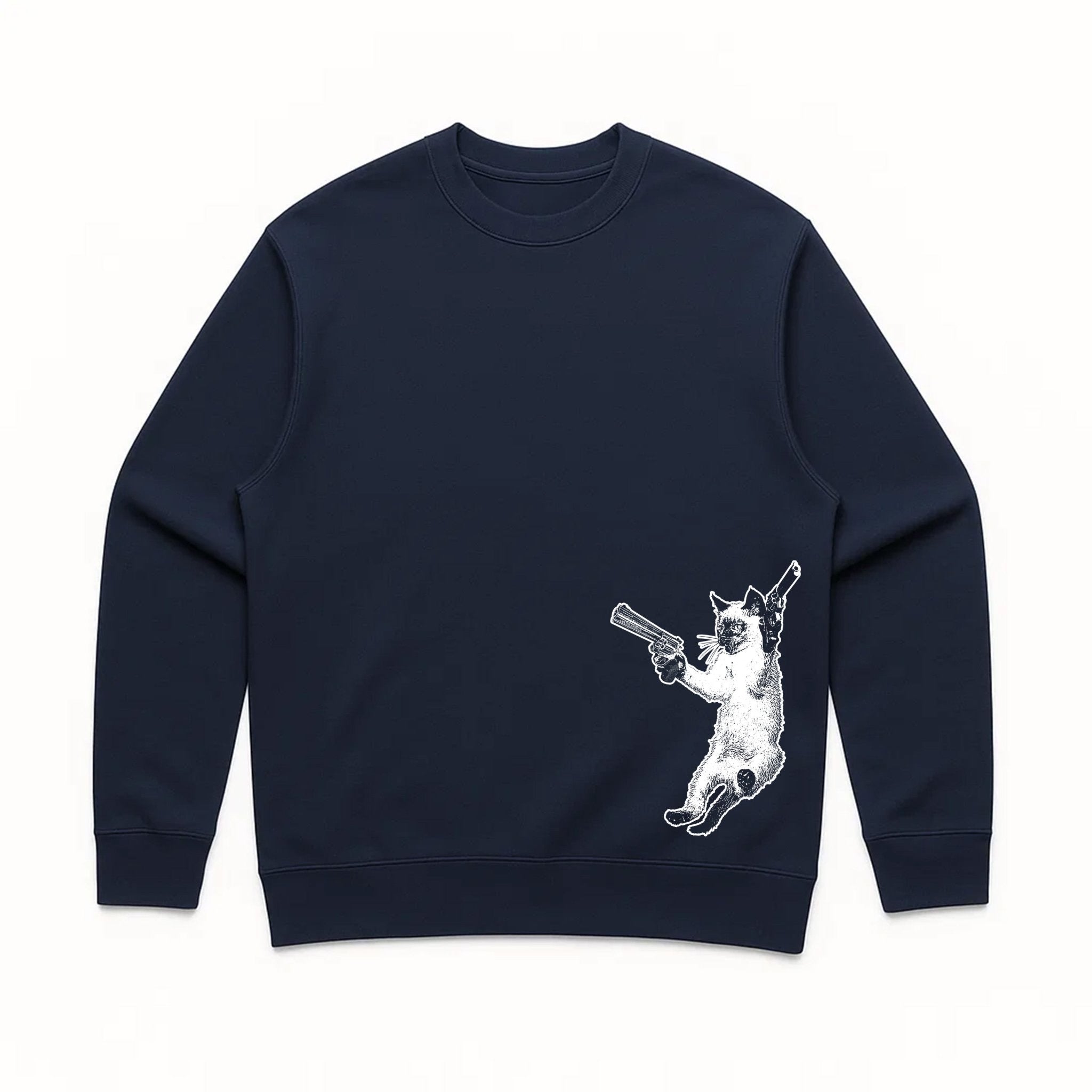 Unisex | The Cat And The Gat | Crewneck Sweatshirt - Arm The Animals Clothing LLC
