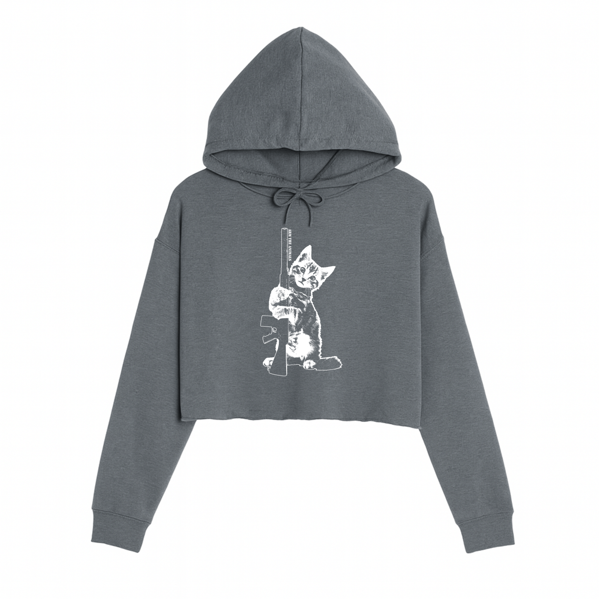 Women's | Ain't Kitten Around | Crop Hoodie - Arm The Animals Clothing LLC