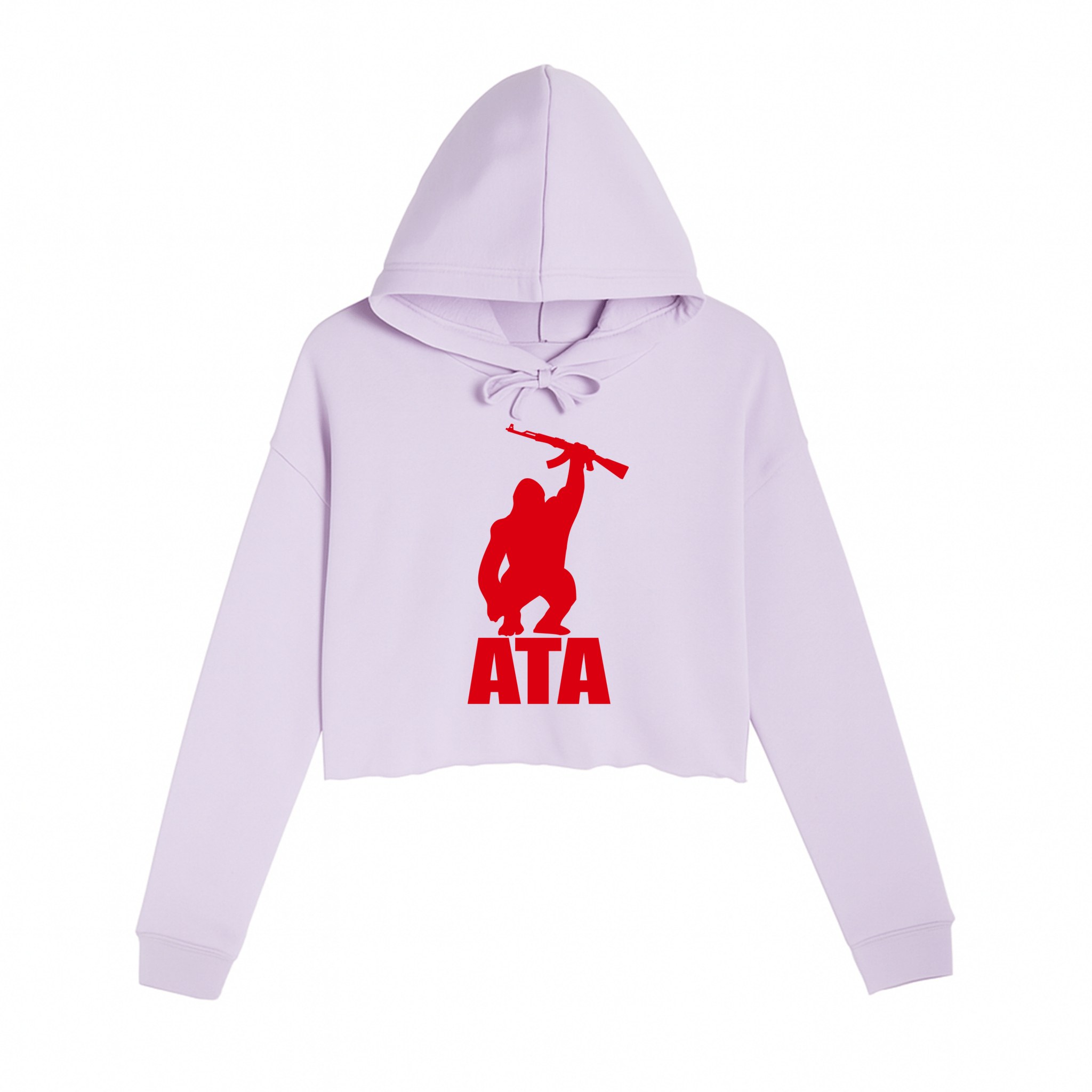 Women's | ATA Gorilla Logo | Crop Hoodie - Arm The Animals Clothing LLC
