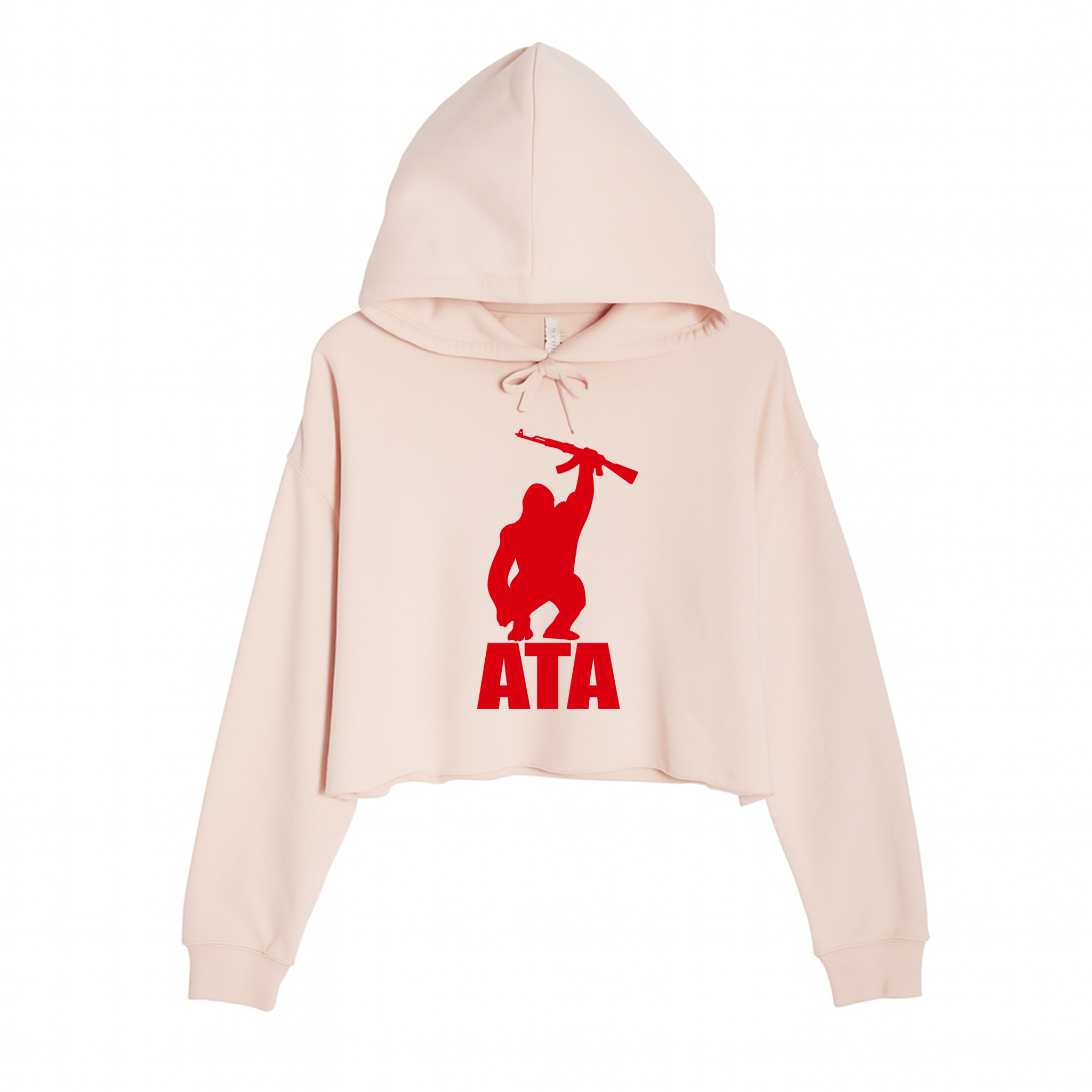 Women's | ATA Gorilla Logo | Crop Hoodie - Arm The Animals Clothing LLC
