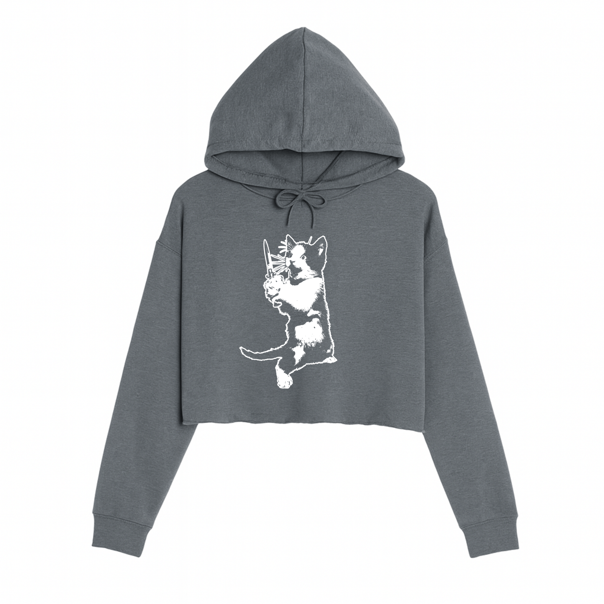 Women's | Cat The Ripper | Crop Hoodie - Arm The Animals Clothing LLC