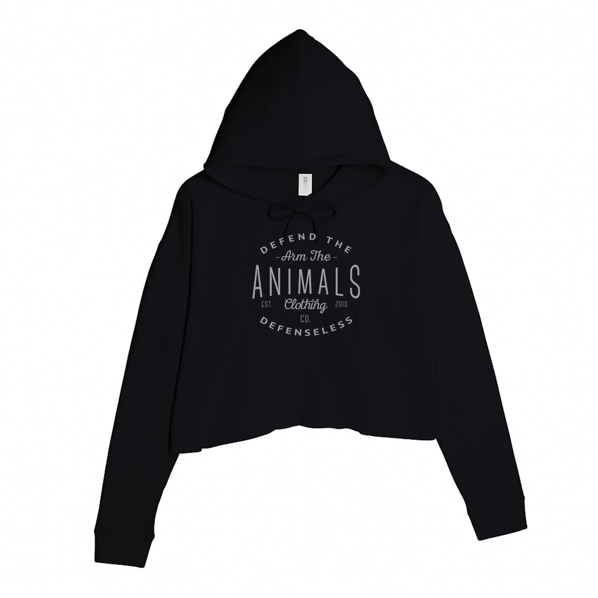 Women's | Defend The Defenseless | Crop Hoodie - Arm The Animals Clothing LLC