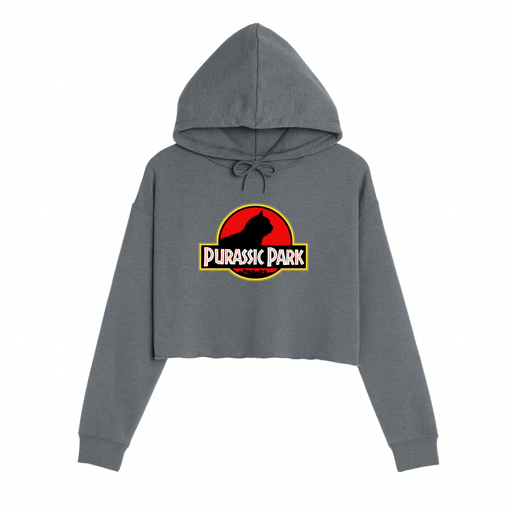 Women's | Purrassic Park | Crop Hoodie - Arm The Animals Clothing LLC