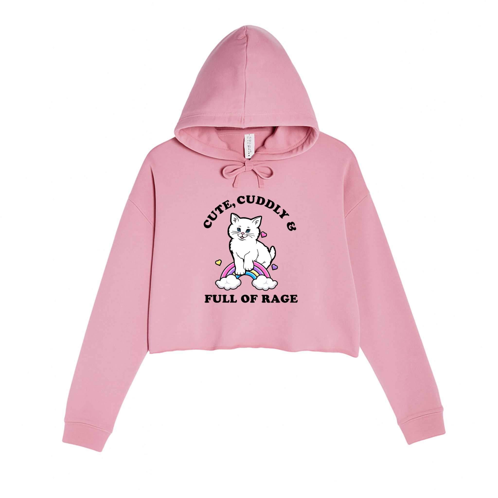 Women's | Rage Kitty | Crop Hoodie - Arm The Animals Clothing LLC