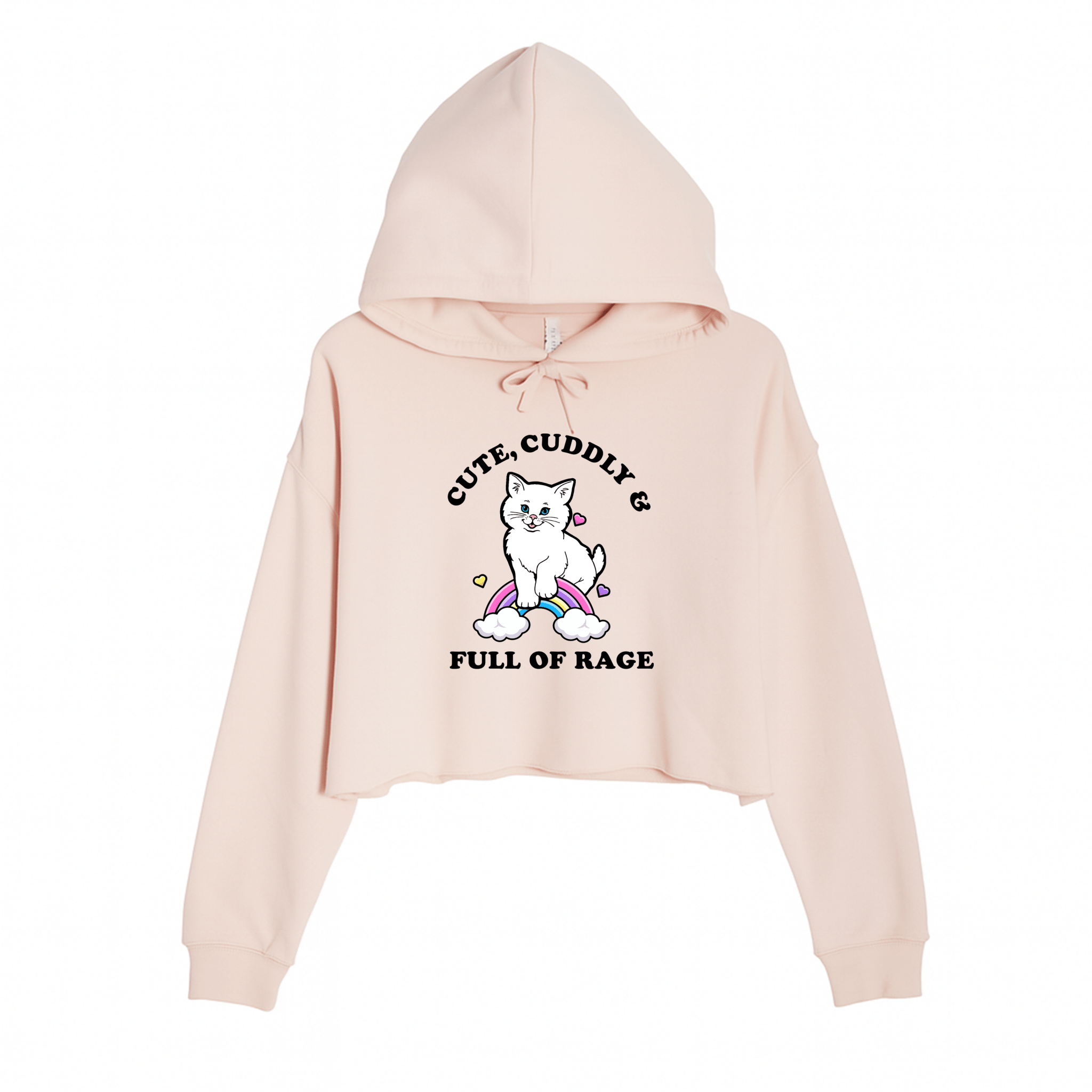 Women's | Rage Kitty | Crop Hoodie - Arm The Animals Clothing LLC