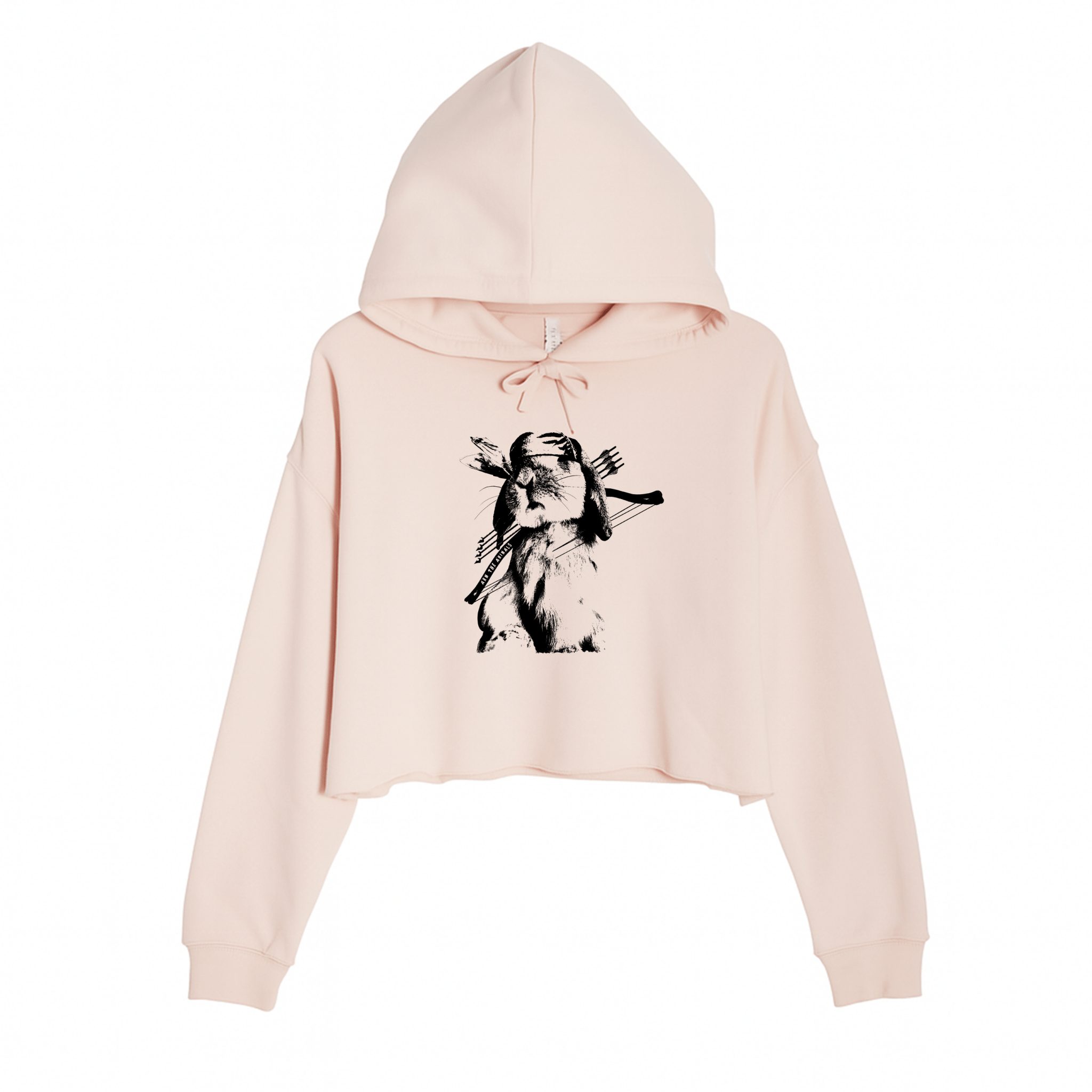 Women's | Rambo Bunny | Crop Hoodie - Arm The Animals Clothing LLC