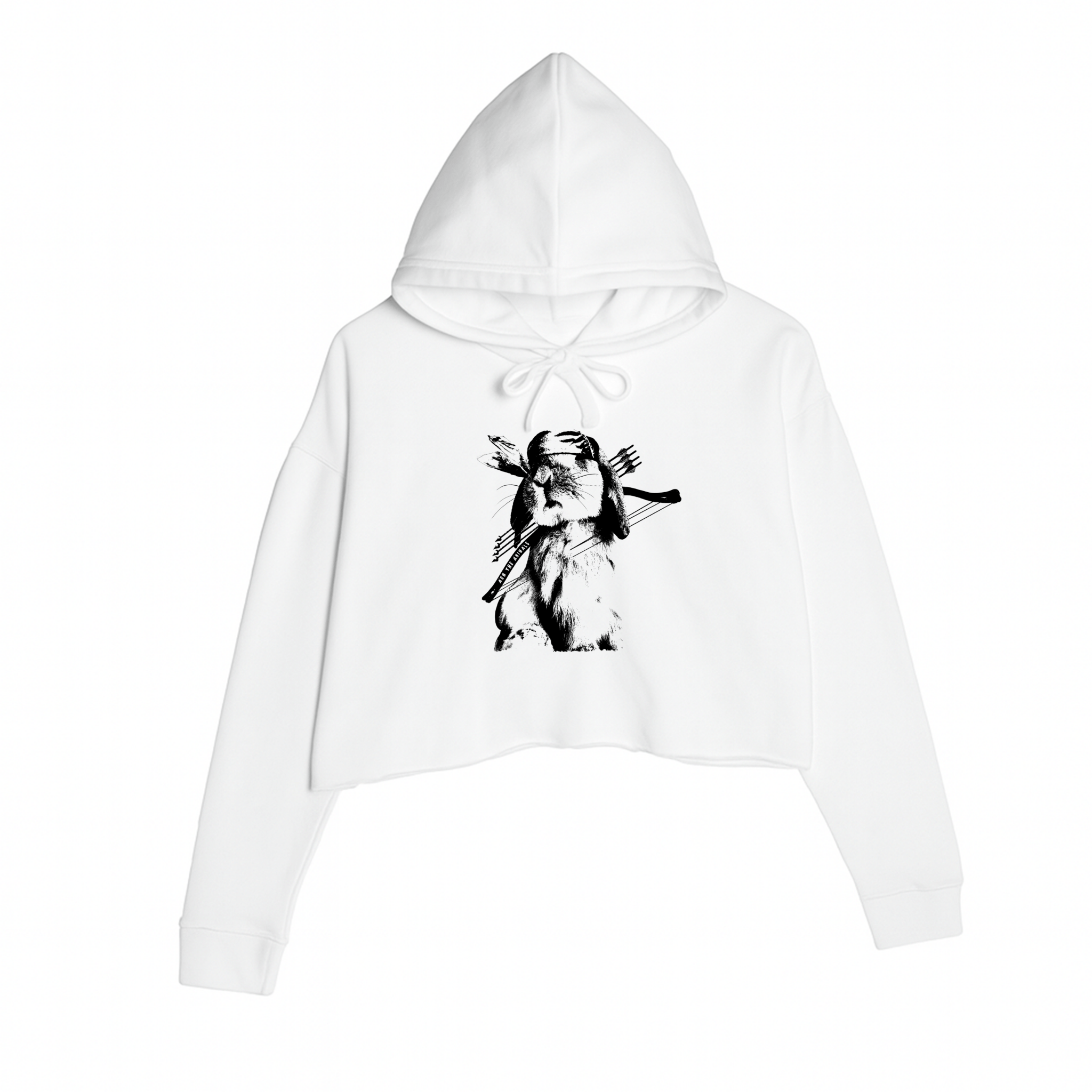 Women's | Rambo Bunny | Crop Hoodie - Arm The Animals Clothing LLC