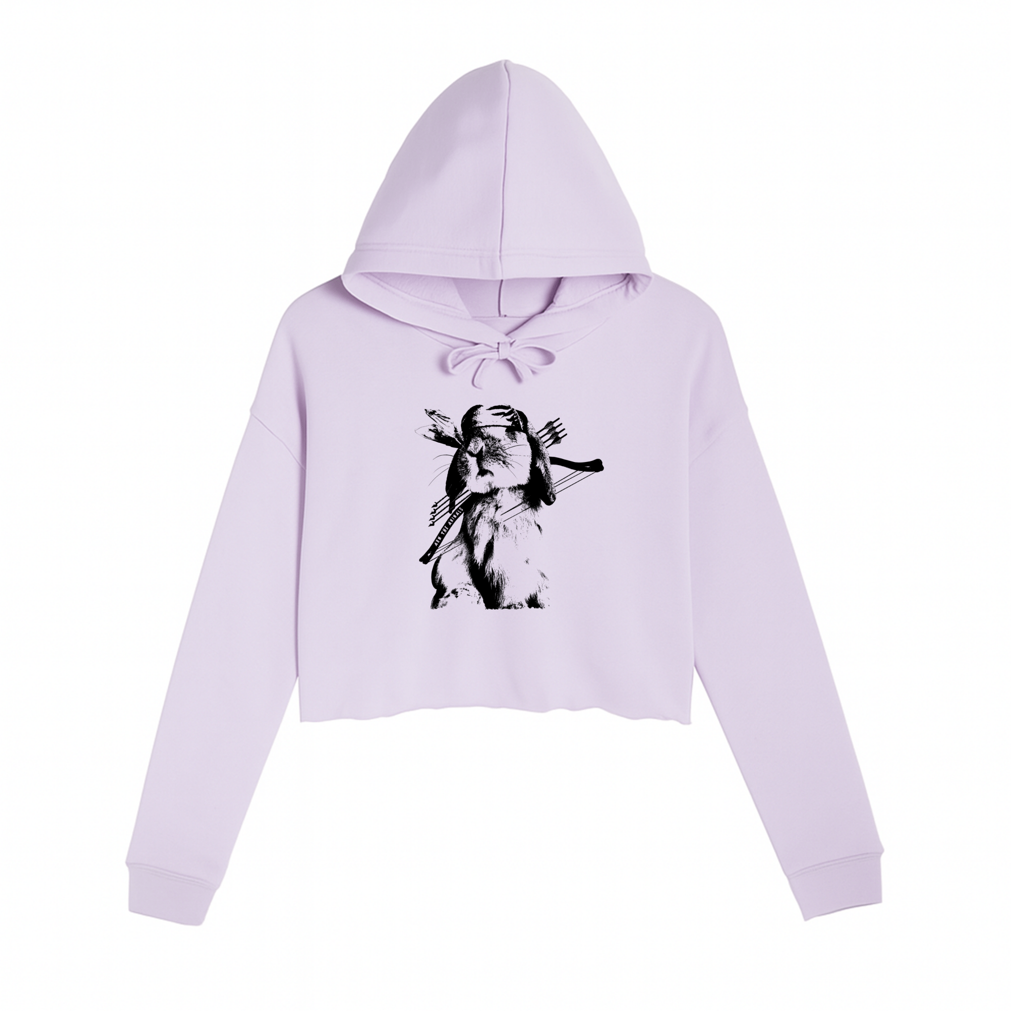 Women's | Rambo Bunny | Crop Hoodie - Arm The Animals Clothing LLC