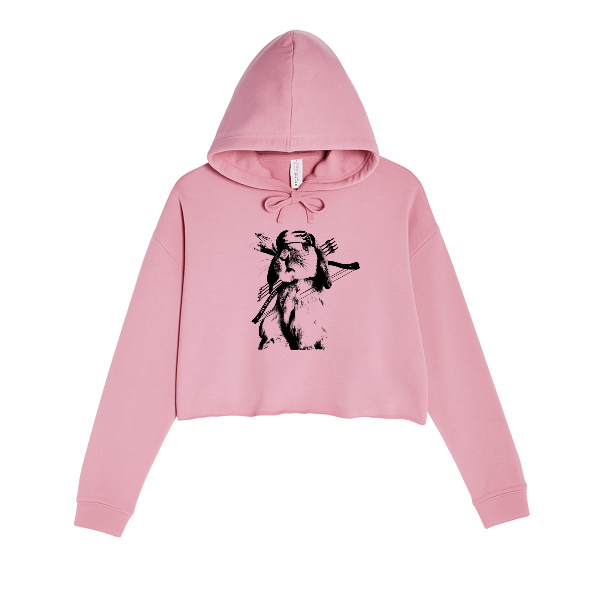 Women's | Rambo Bunny | Crop Hoodie - Arm The Animals Clothing LLC