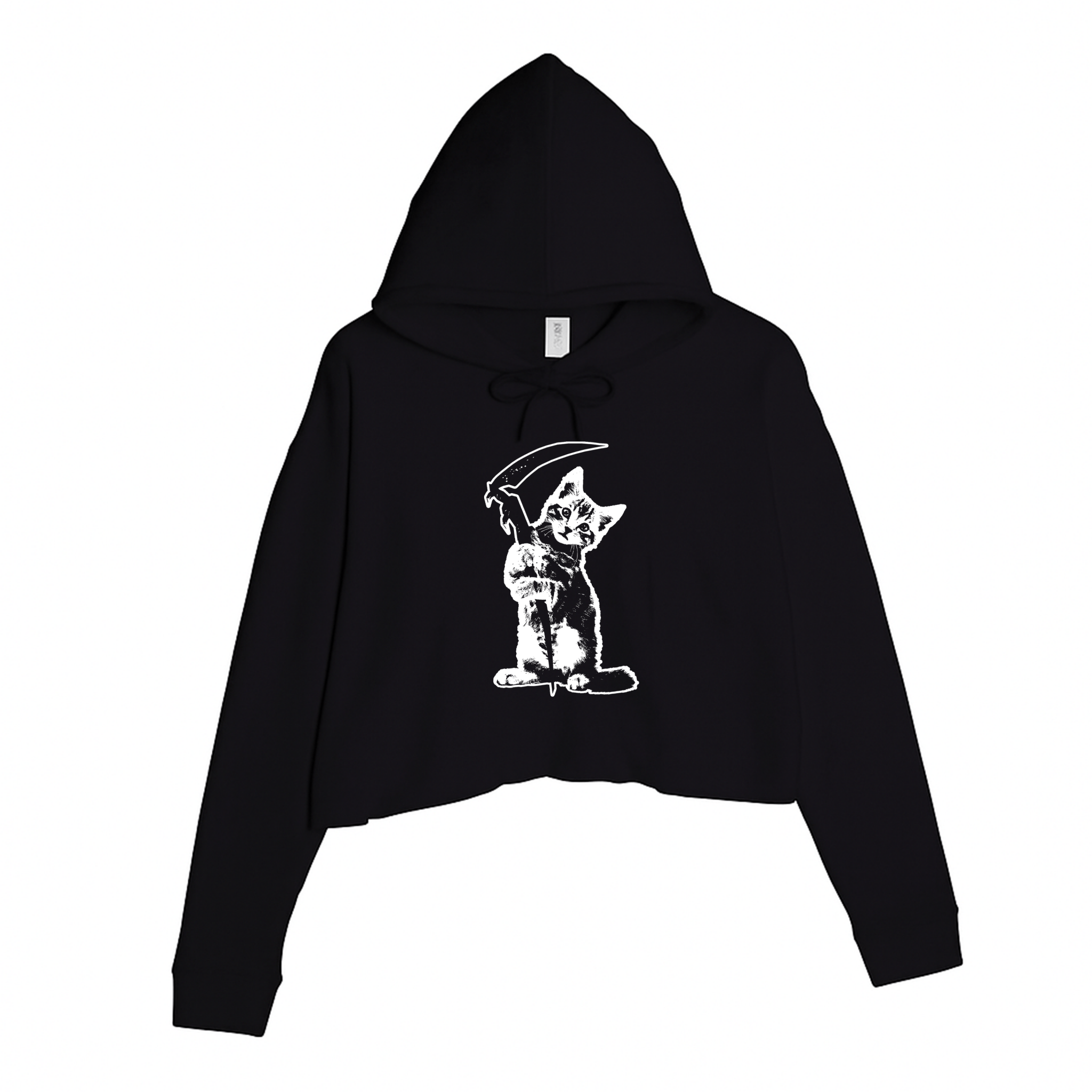 Women's | Reaper Kitty | Crop Hoodie - Arm The Animals Clothing LLC